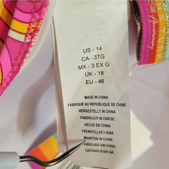 Trina Turk Morning Sunrise Bandeau One Piece Monokini Swimsuit Size 14 NEW - Picture 7 of 10